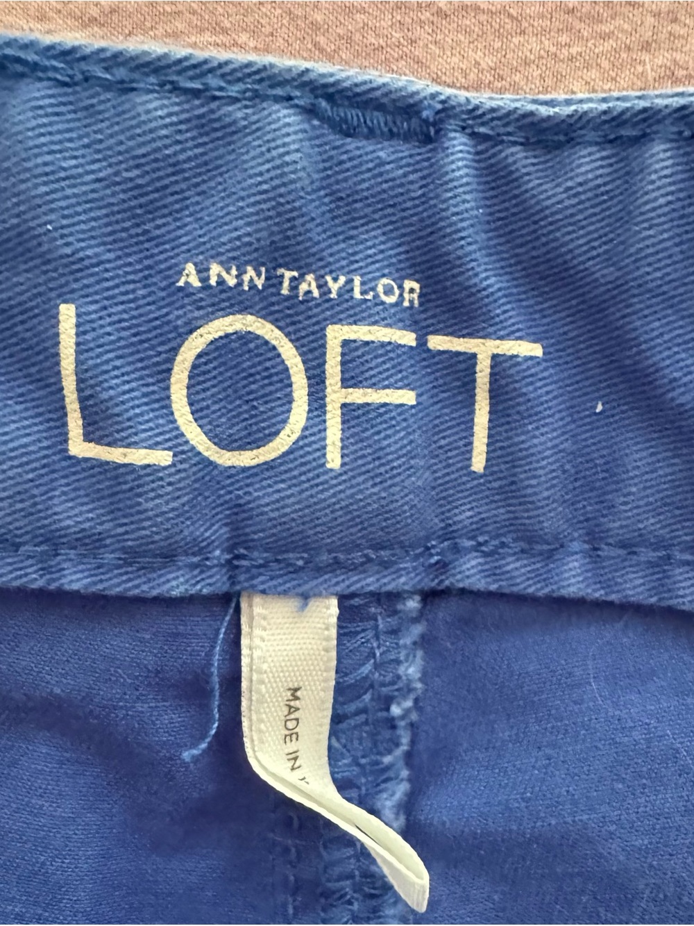 LOFT Cobalt Blue Women’s Chino Cuffed Hem Shorts Size 8 Cute Coastal Y2K July 4 - Picture 5 of 8